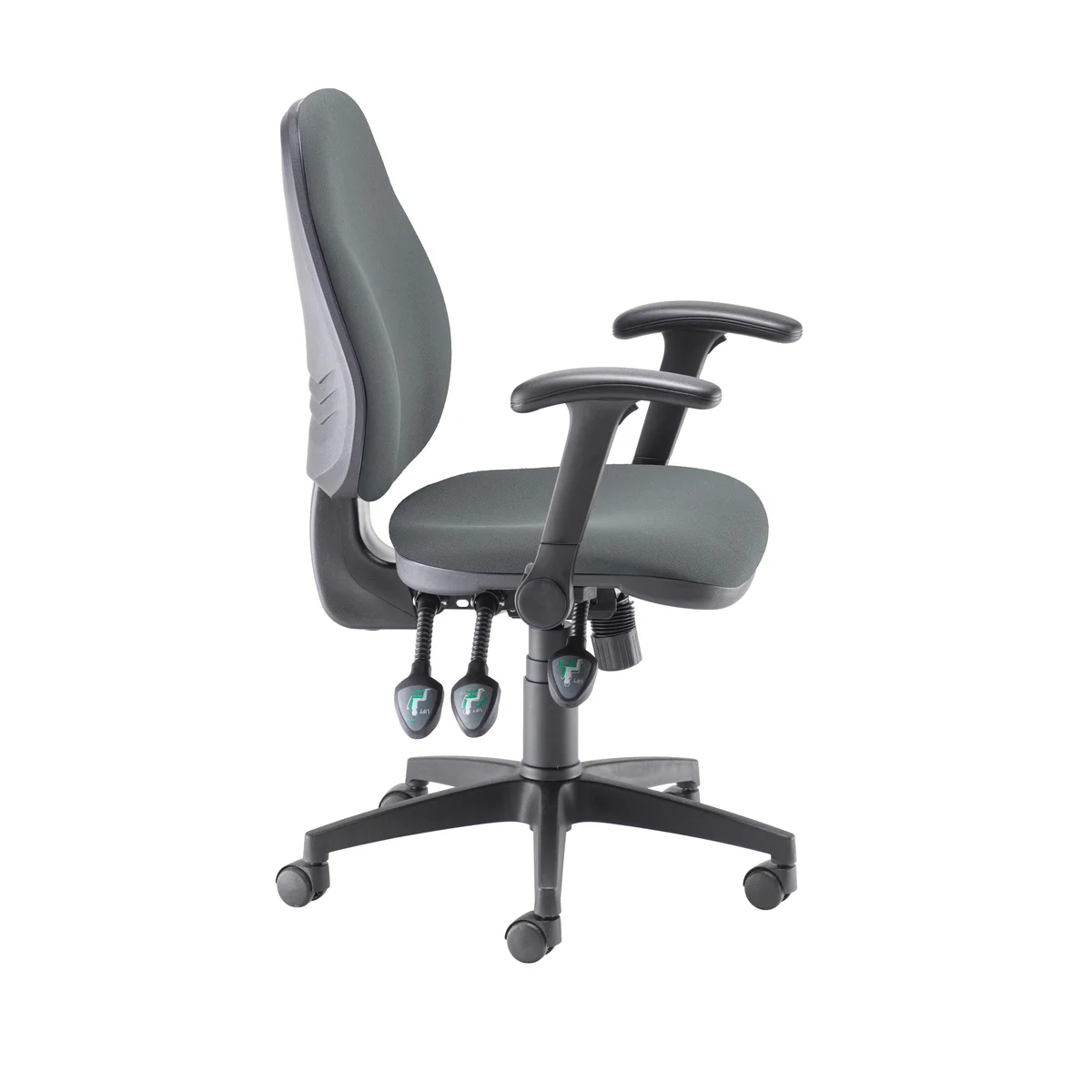 5 Star Teso High Back Task Chair with Folding Arms Charcoal SF6276007 - Image 3