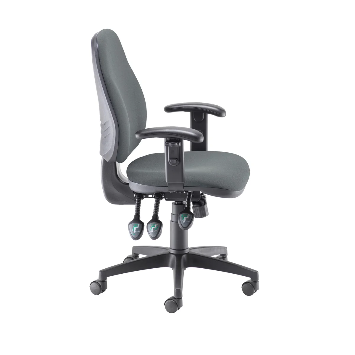 5 Star Teso High Back Task Chair with Height Adjustable Arms Charcoal SF8296391 - Image 3