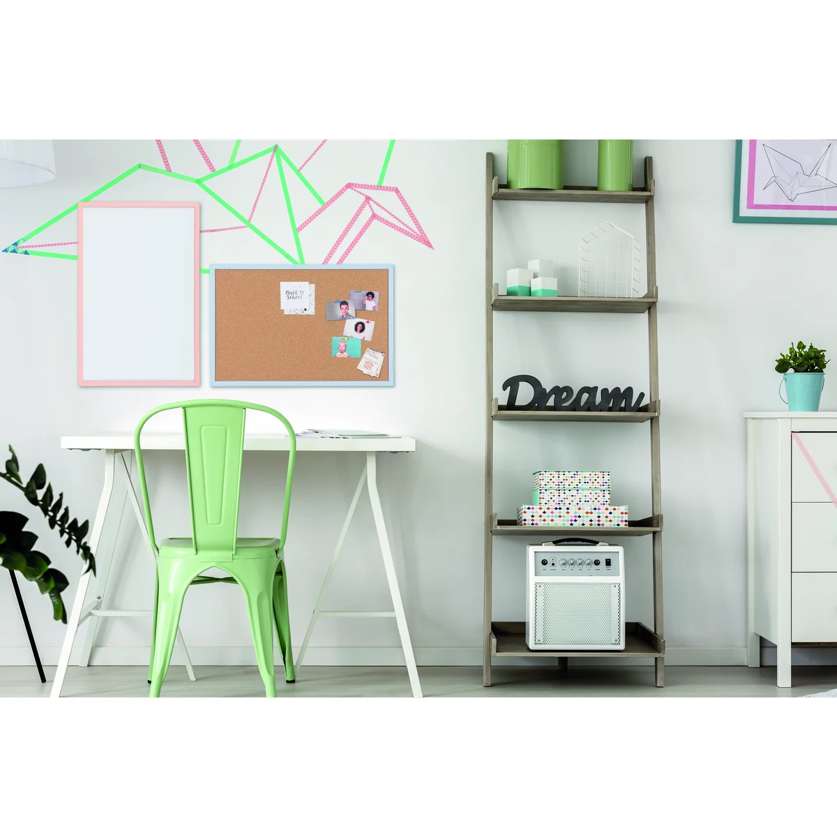 Bi-Office Pastel Non-Magnetic Whiteboard Salmon Frame 60x40cm MP03001991 - Image 4