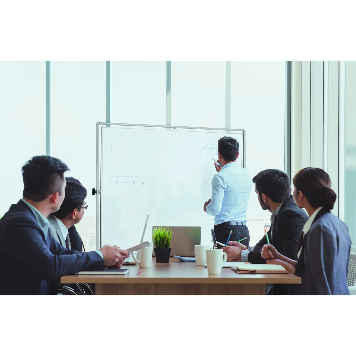 Bi-Office Revolver Plus Whiteboard Enamel Surface 150x120cm QR3404 - Image 4