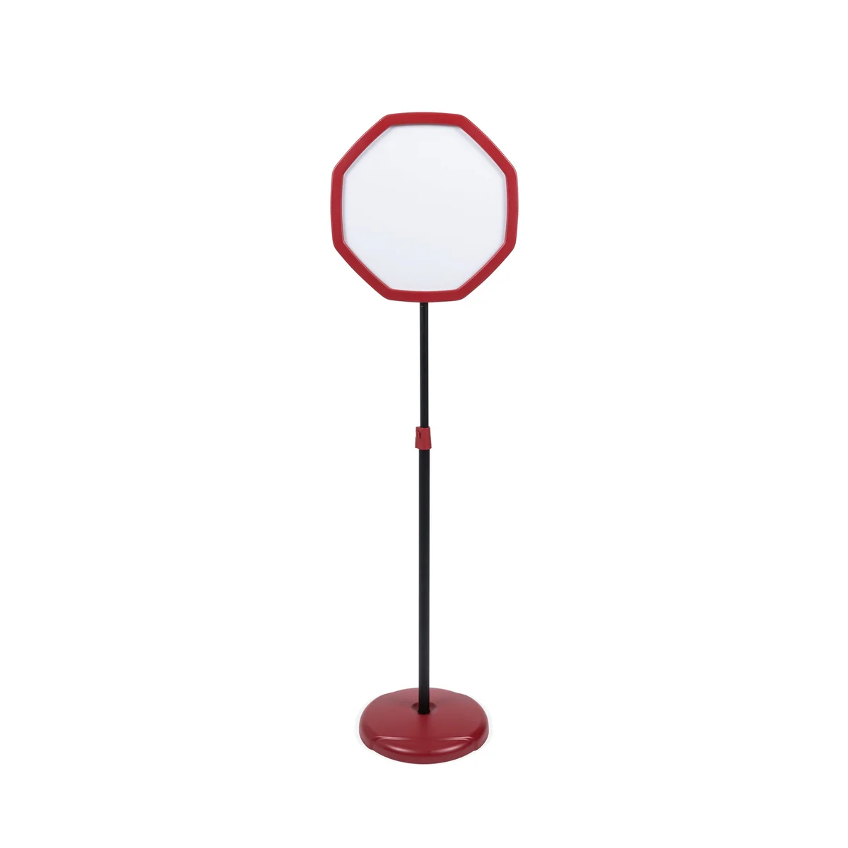Bi-Office Red Octagonal Floor Sign Magnetic Drywipe Surface SIG08071010 - Image 1