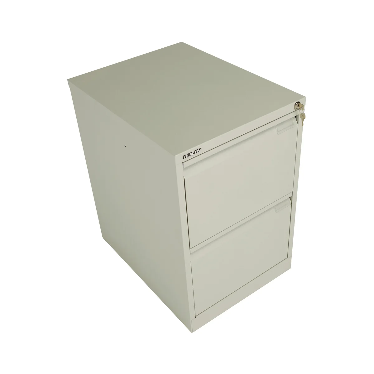 Bisley 2 Drawer Filing Cabinet Lockable 470x622x711mm Goose Grey BS2EGY - Image 3