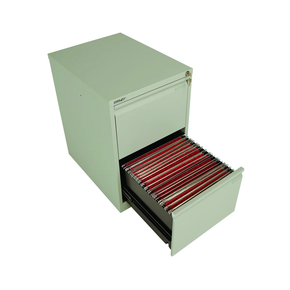 Bisley 2 Drawer Filing Cabinet Lockable 470x622x711mm Goose Grey BS2EGY - Image 4