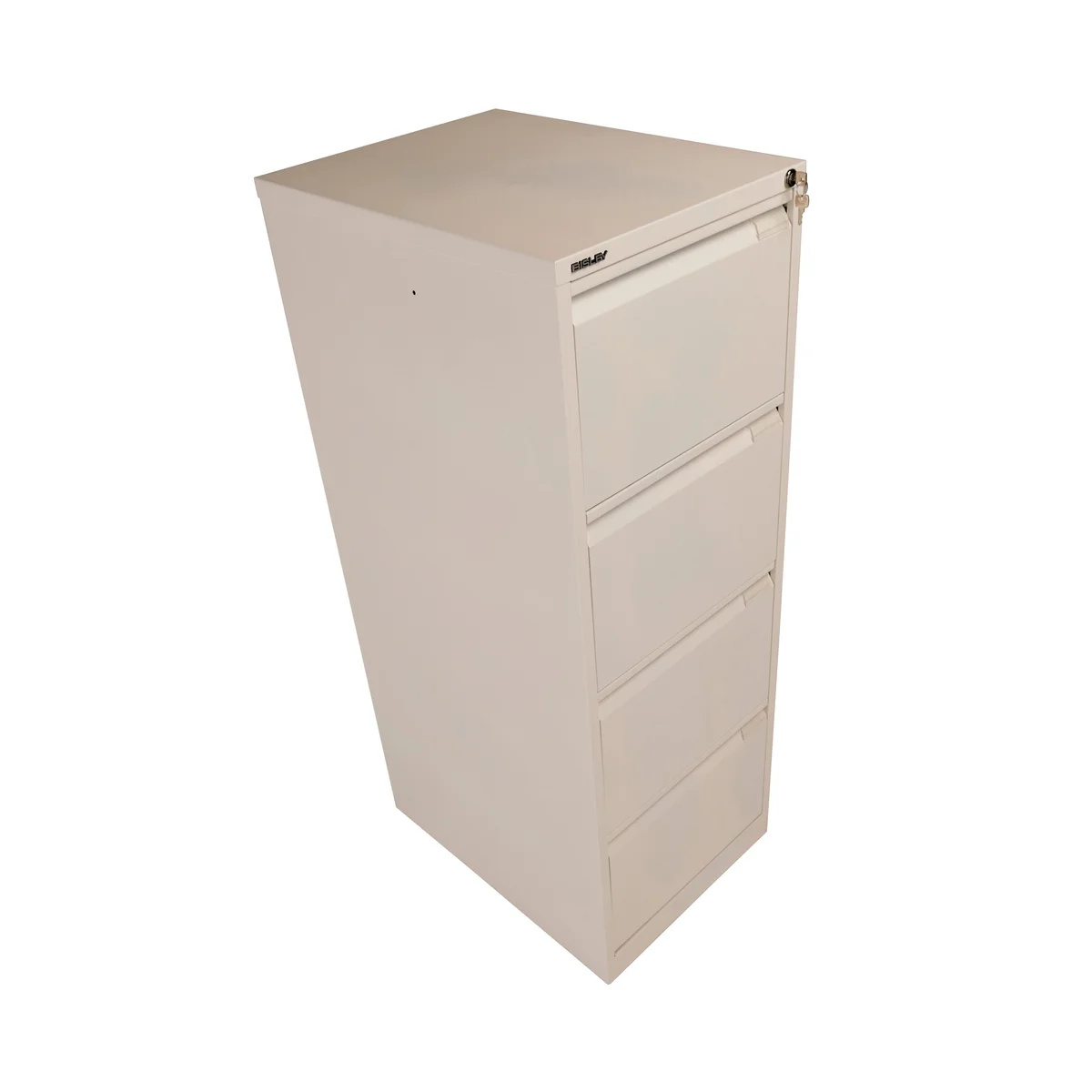 Bisley 4 Drawer Filing Cabinet Lockable 470x622x1321mm Goose Grey BS4EGY - Image 3