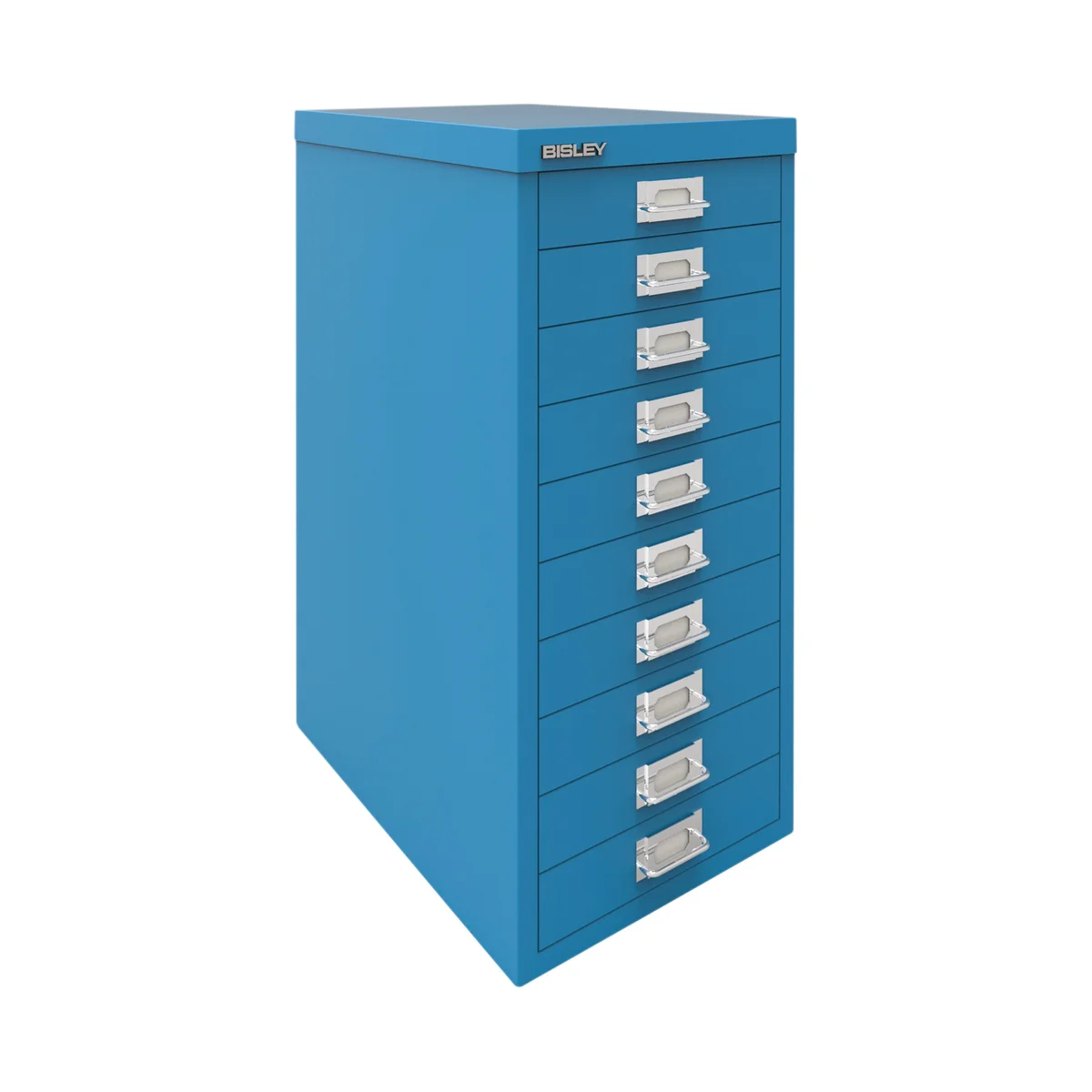 Bisley 10 Multidrawer Cabinet 279x380x590mm Azure Blue BY78740 - Image 3