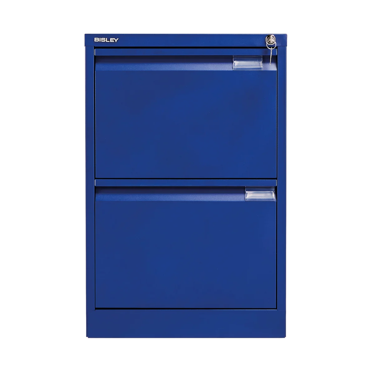 Bisley 2 Drawer Filing Cabinet Lockable 470x622x711mm Blue BS2E/BLUE - Image 2