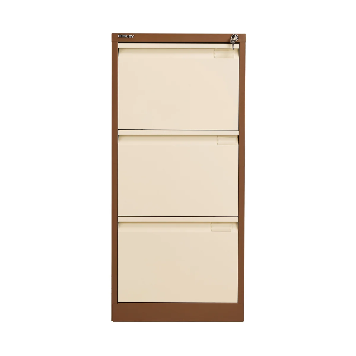 Bisley 3 Drawers Filing Cabinet Lockable 470x622x1016mm Coffee/Cream BS3EC/C - Image 2