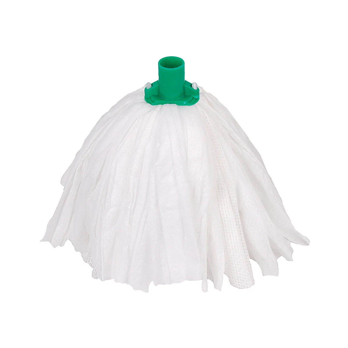2Work Big White T1D Socket Mop x10 Green (Pack of 10) 105514GREEN