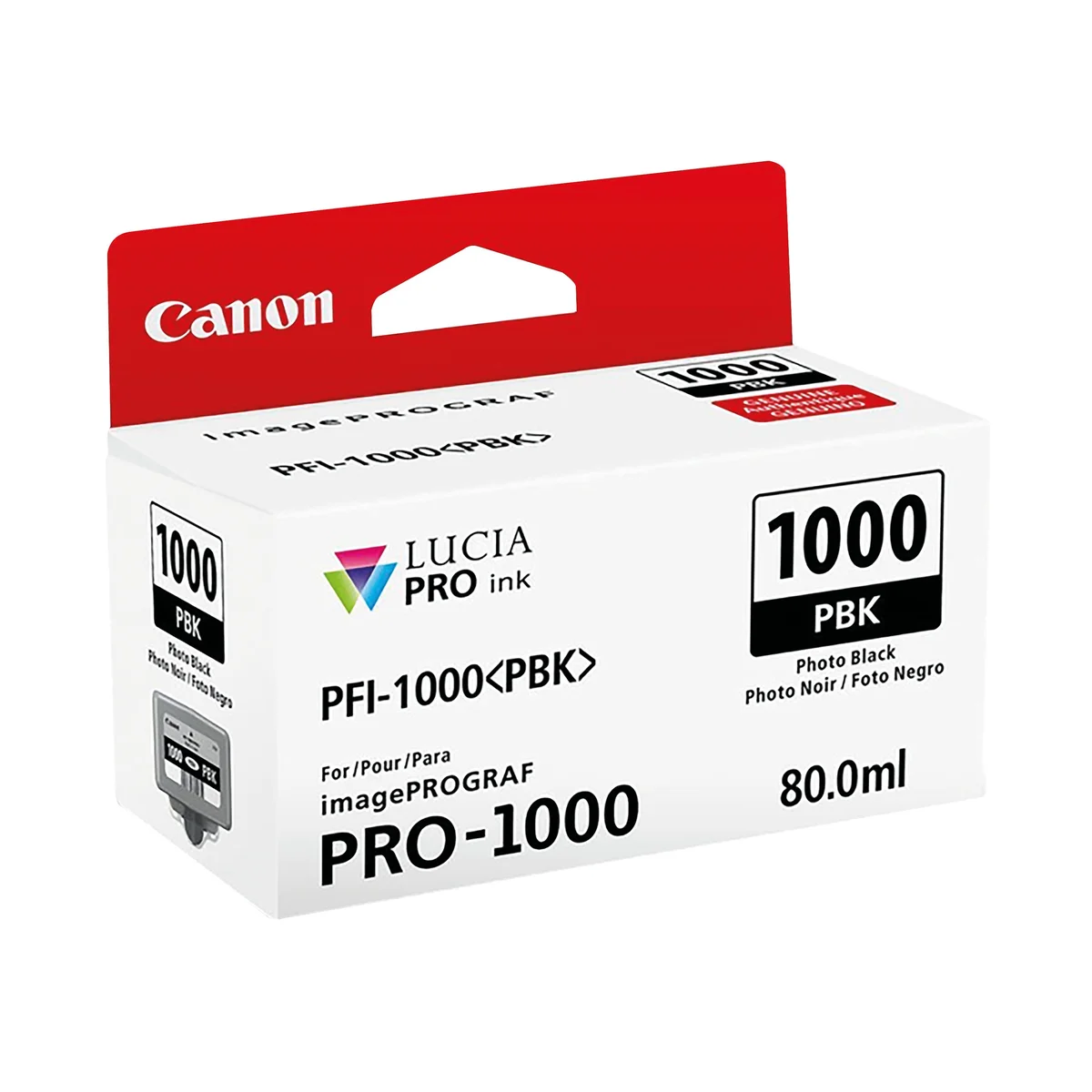 Canon PFI-1000PBK Ink Cartridge Photo Black 0546C001 - Image 2