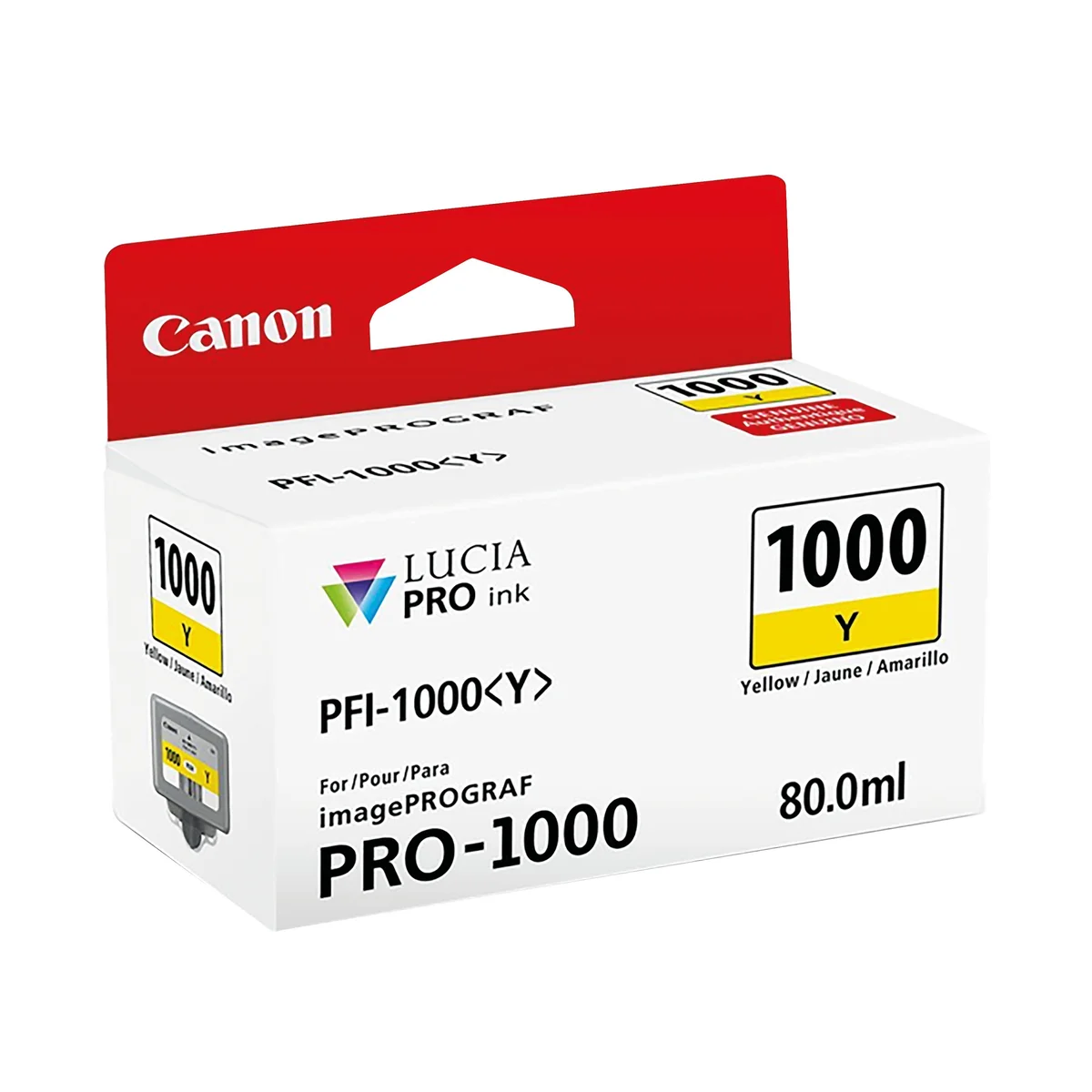 Canon PFI-1000Y Ink Cartridge Yellow 0549C001 - Image 2