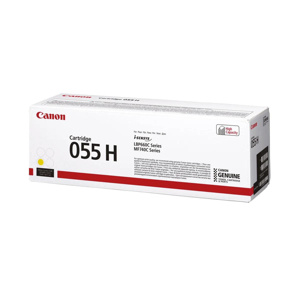 Canon 055H Toner Cartridge High Yield Yellow 3017C002 - Image 1
