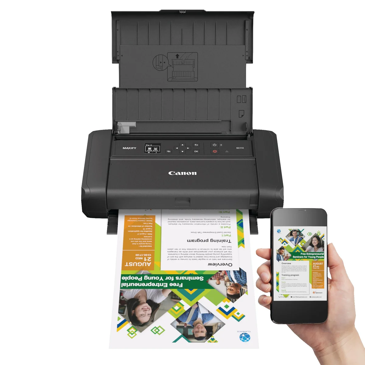 Canon MAXIFY BX110 Wireless Portable Colour Inkjet Printer with Battery 7069C042 - Image 3