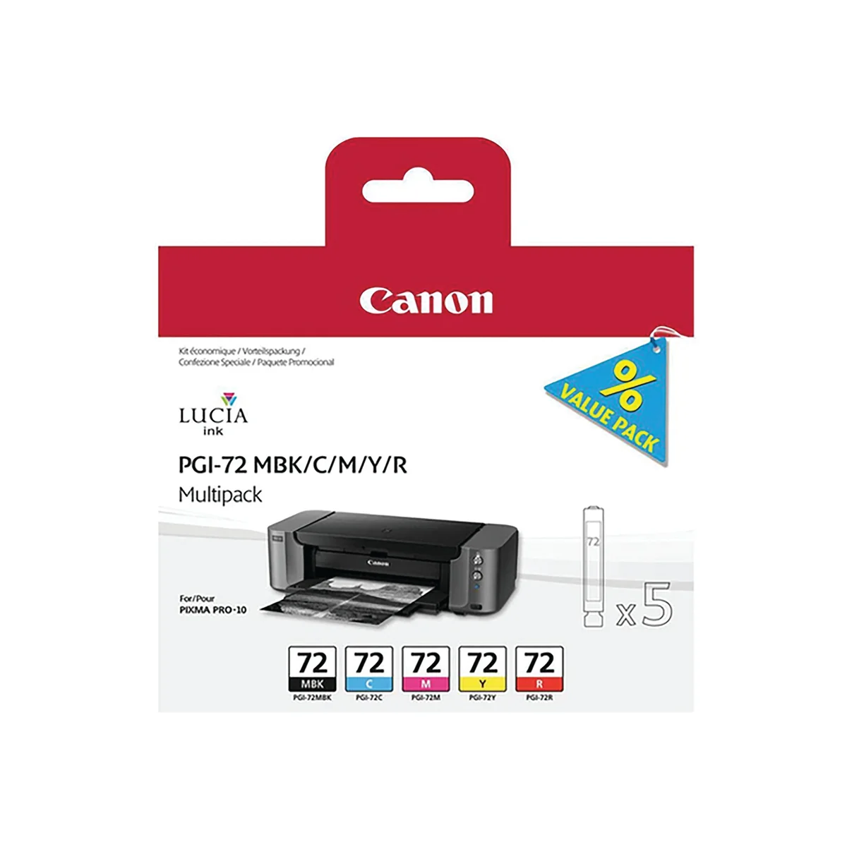 Canon PGI-72 Ink Cartridges MB/CMYR Multipack 6402B009 - Image 3