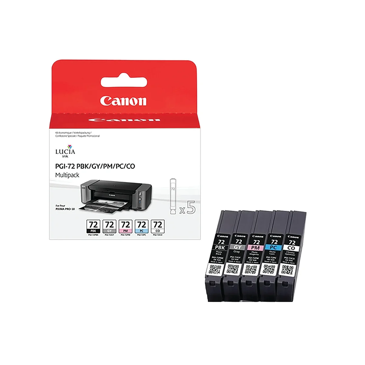 Canon PGI-72 Ink Cartridges PBK/GY/PM/PC/CO Multipack 6403B007 - Image 3