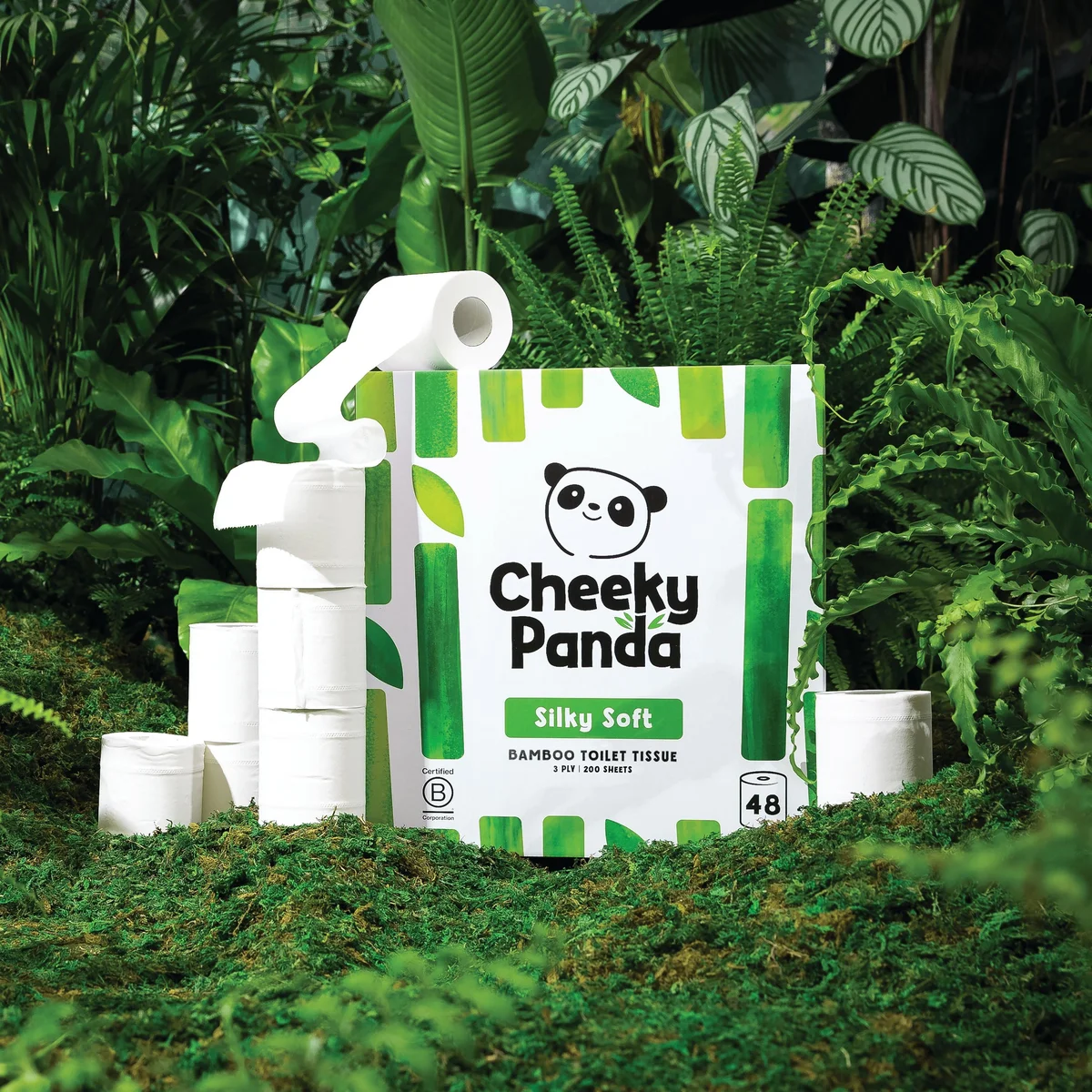 Cheeky Panda 3-Ply Toilet Tissue 200 Sheets Plastic Free (Pack of 48) PFTOILT48 - Image 2