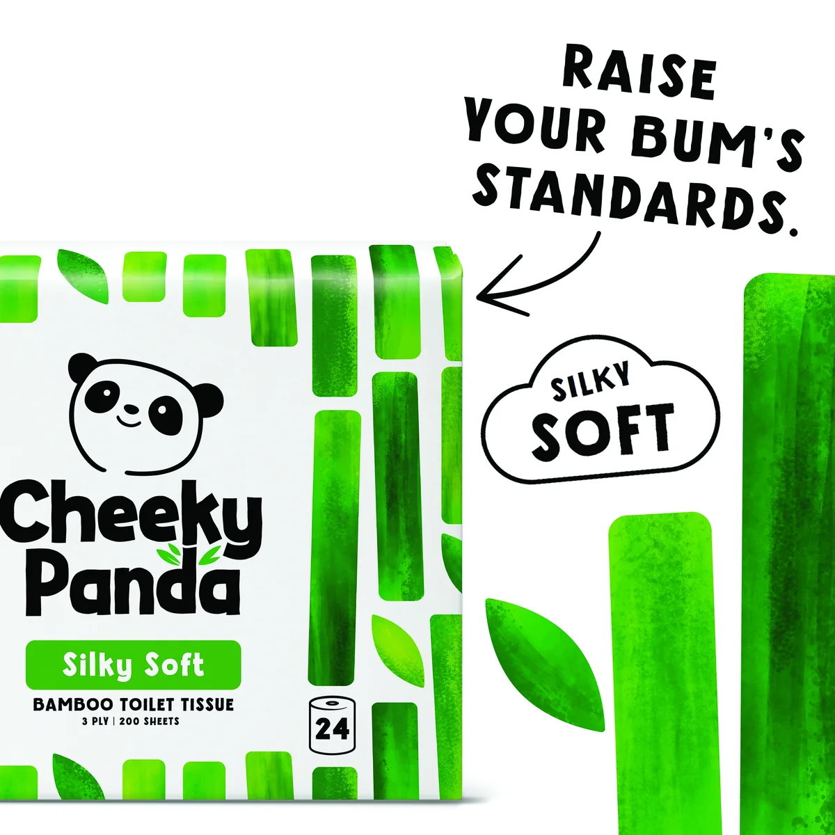 Cheeky Panda 3-Ply Toilet Tissue 200 sheets (Pack of 24) PFTOILT24 - Image 4