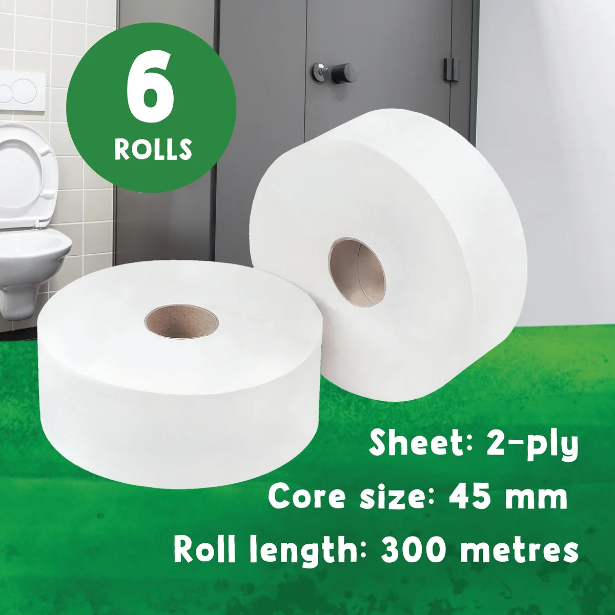 Cheeky Panda 2-Ply Maxi Jumbo Toilet Roll 300m (Pack of 6) PFMAXJRL6 - Image 2