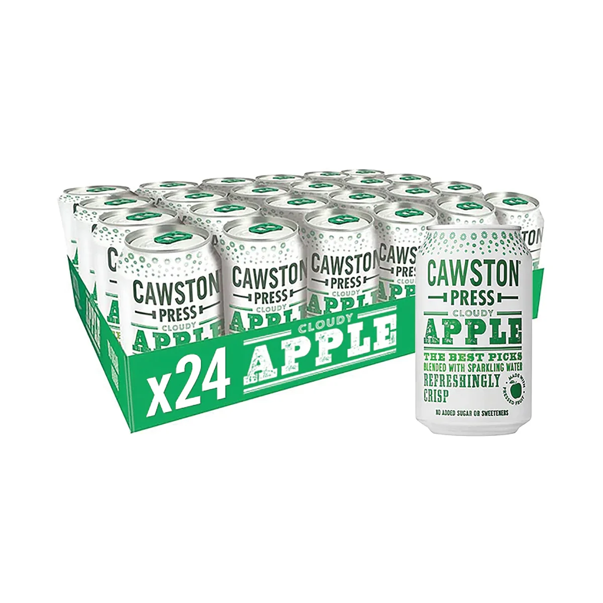 Cawston Press Sparkling Cloudy Apple Soft Drink 330ml Can (Pack of 24) CANS101 - Image 2