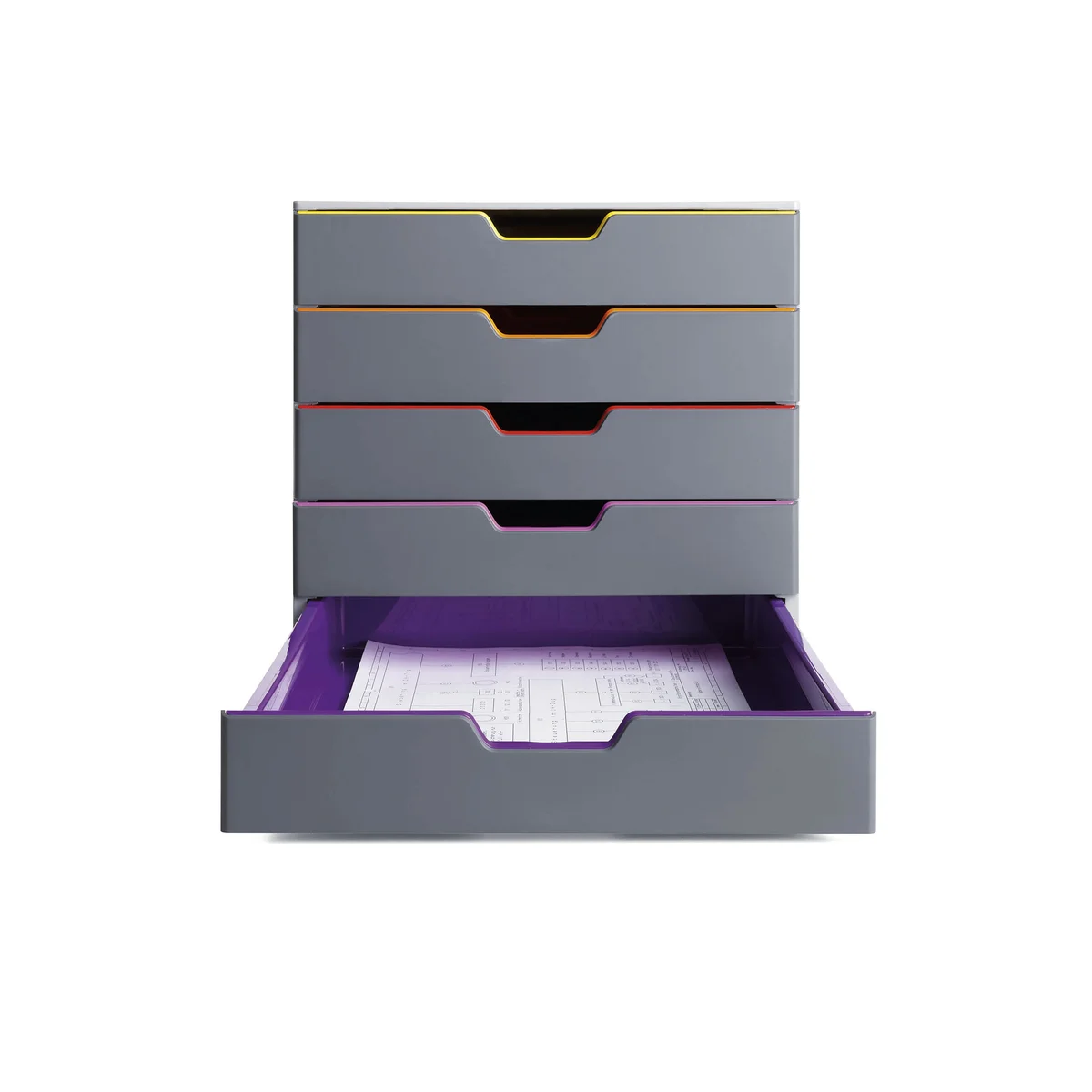 Durable VARICOLOR Desktop Organiser 5 Drawer Colour Coded Modular Storage A4+ 760527 - Image 2
