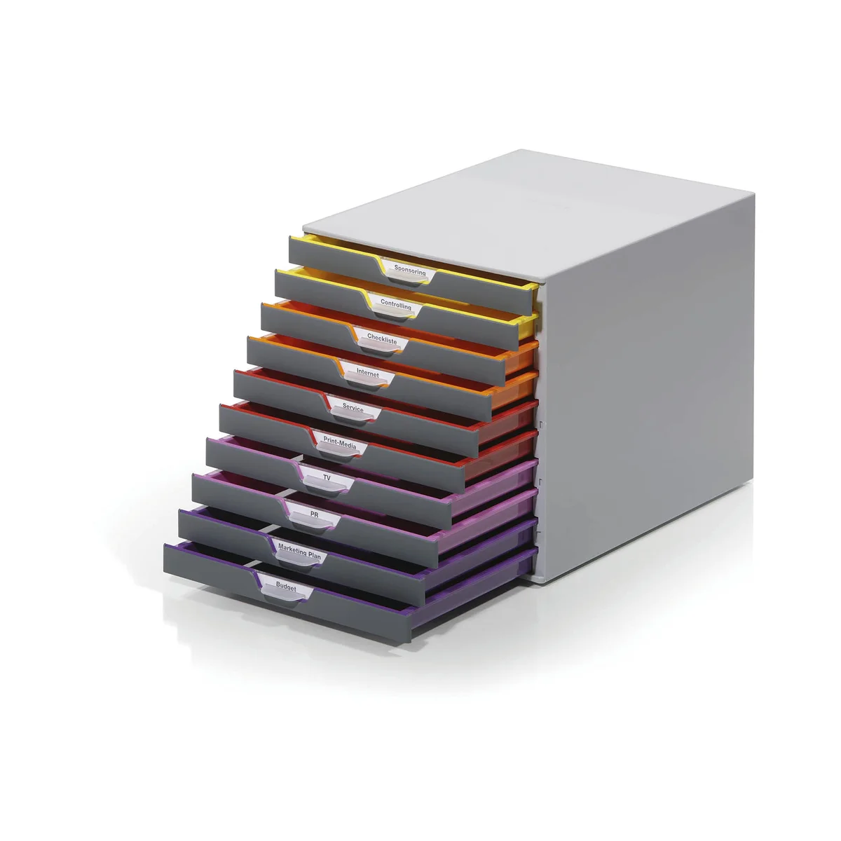 Durable VARICOLOR Desktop Organiser 10 Drawer Colour Coded Modular Storage A4+ 761027 - Image 2