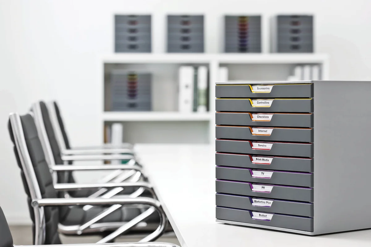 Durable VARICOLOR Desktop Organiser 10 Drawer Colour Coded Modular Storage A4+ 761027 - Image 3