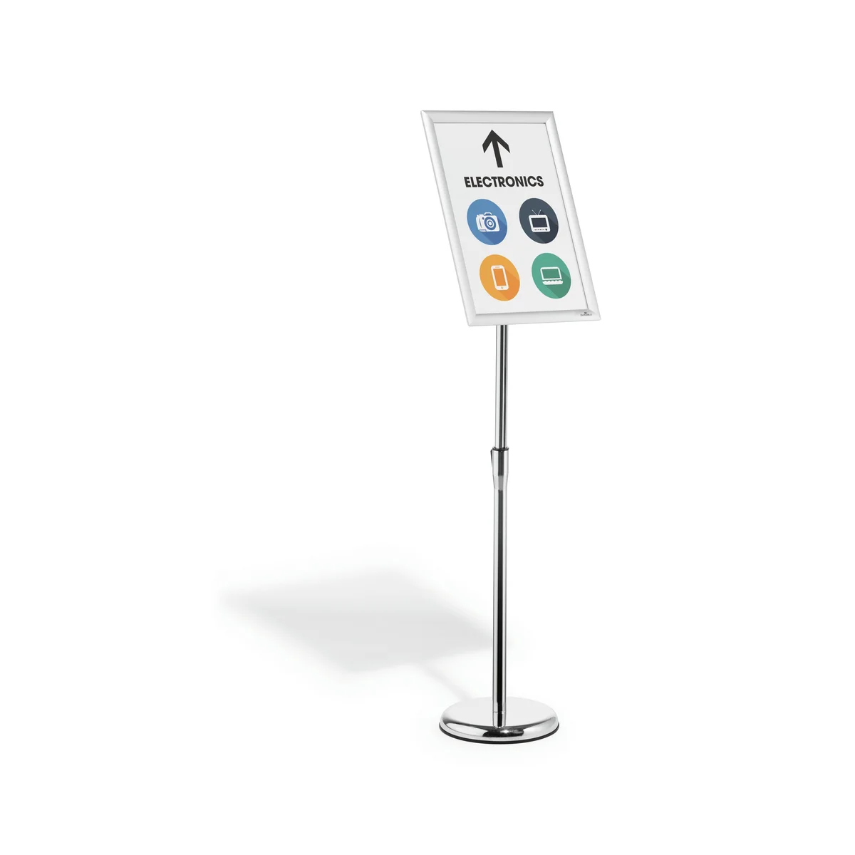 Durable Floor Infostand With Aluminium Snap Frame A3 Silver 479923 - Image 2