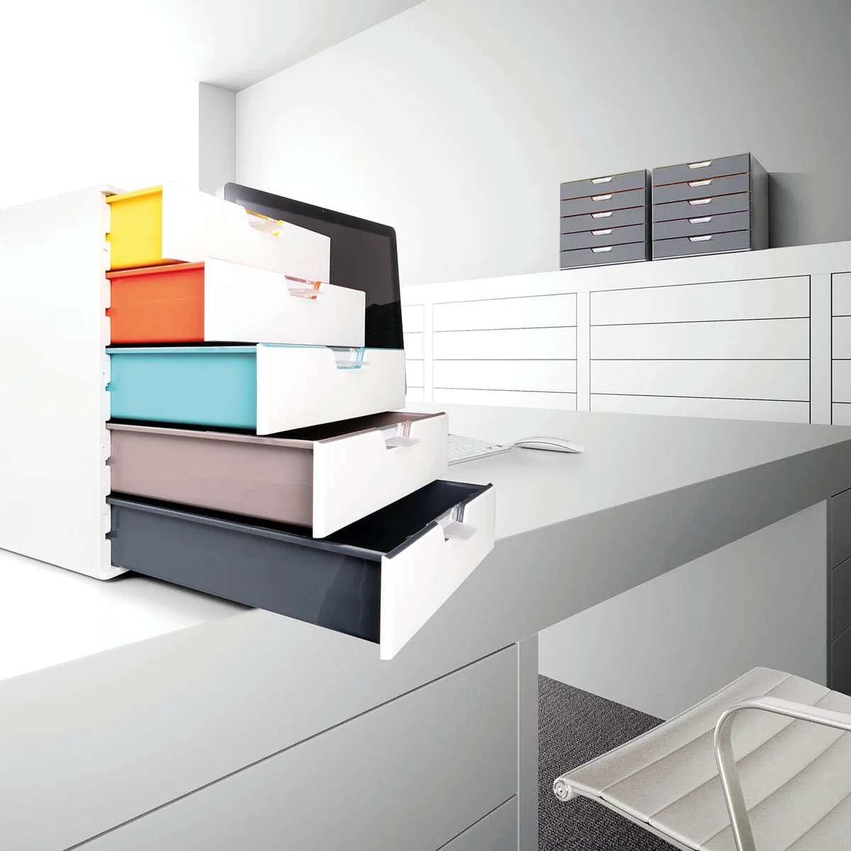 Durable VARICOLOR Desktop Organiser 5 Drawer Colour Coded Modular Storage A4+ 762527 - Image 2