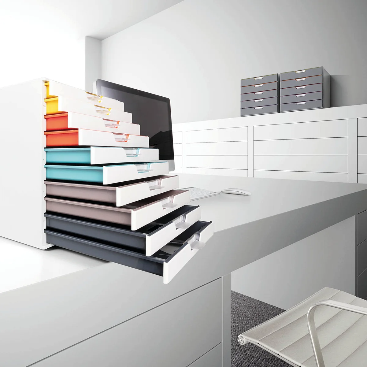 Durable VARICOLOR Desktop Organiser 10 Drawer Colour Coded Modular Storage A4+ 763027 - Image 2