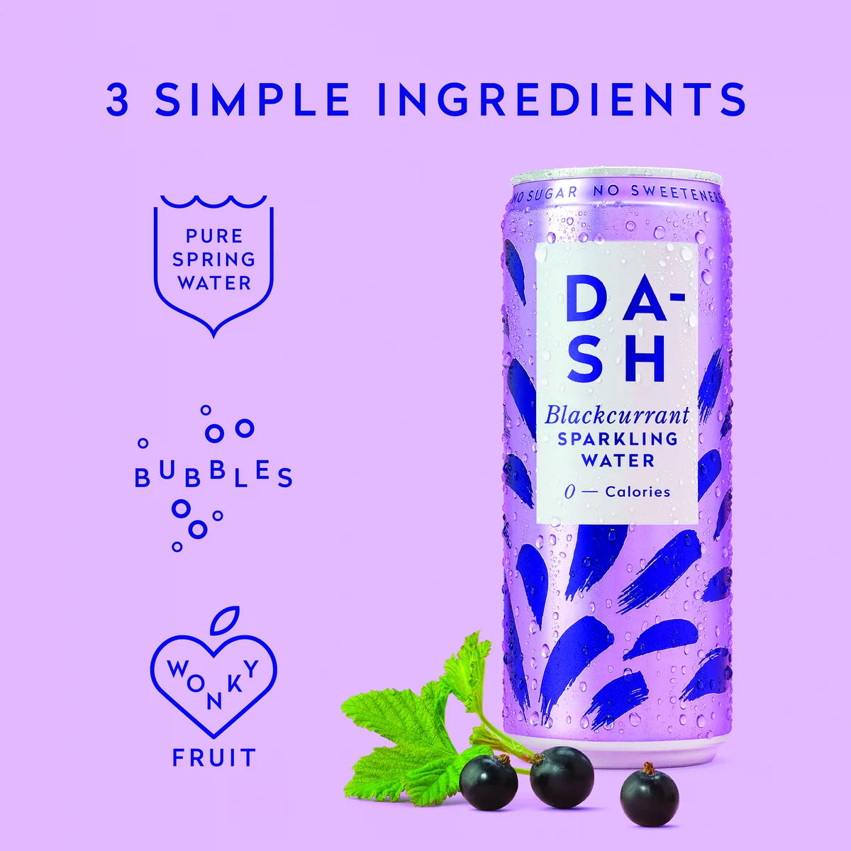 Dash Water Sparkling Water Blackcurrant 330ml Can (Pack of 12) DBL001 - Image 4