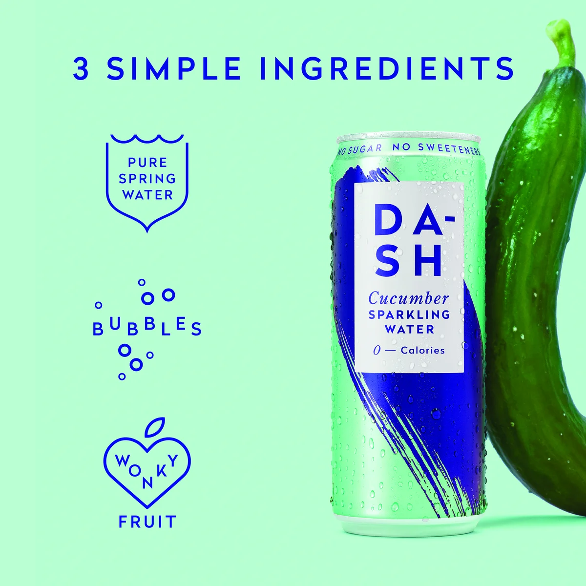 Dash Water Sparkling Water Cucumber/Mint 330ml Can (Pack of 12) DBL002 - Image 4