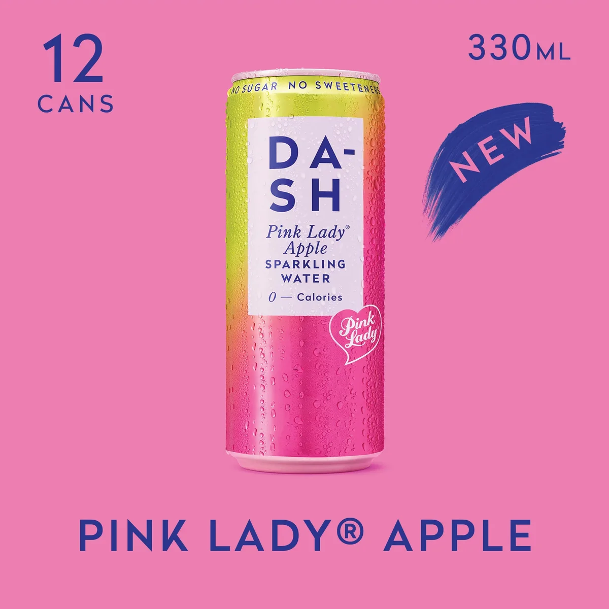 Dash Water Sparkling Water Pink Lady Apple 330ml Can (Pack of 12) DBL421 - Image 3