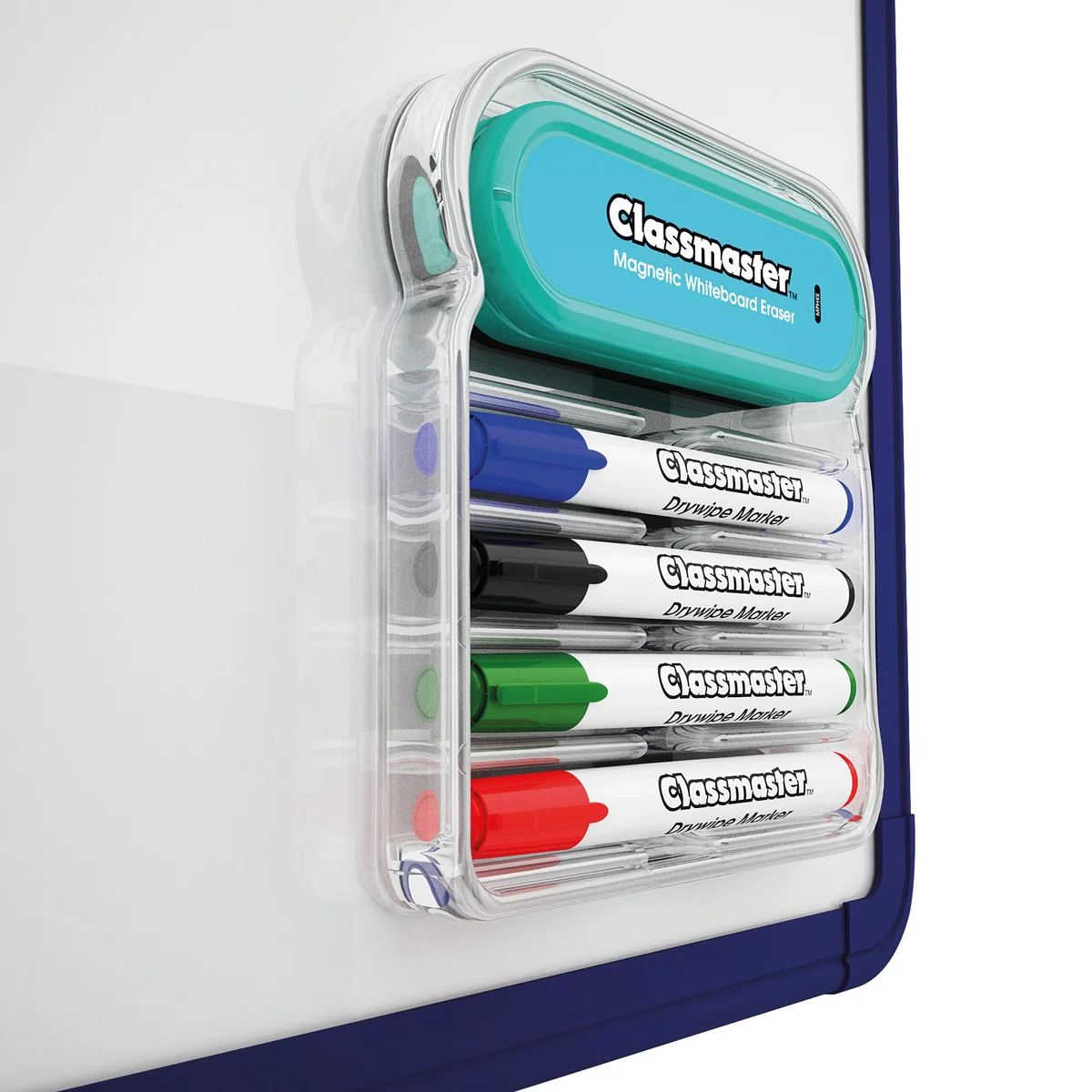 Classmaster Magnetic Whiteboard Organiser with 4  Classmaster Drywipe Pens Assorted Colours MPHK - Image 2