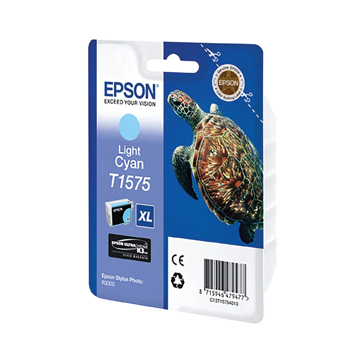 Epson T1575 Turtle UltraChrome Ink Cartridge High Yield Light Cyan C13T15754010 - Image 2