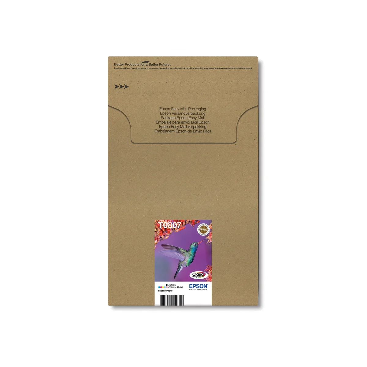 Epson T0807 Hummingbird Claria Photographic Ink Cartridge CMYK/Lt Cyan/Lt Mag Multipack C13T08074510 - Image 2