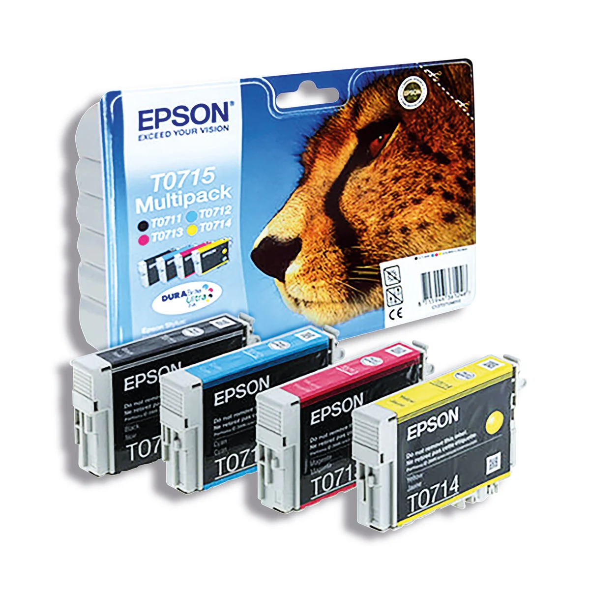 Epson T0715 Cheetah DURABrite Ultra Ink Cartridge CMYK Multipack C13T07154012 - Image 3