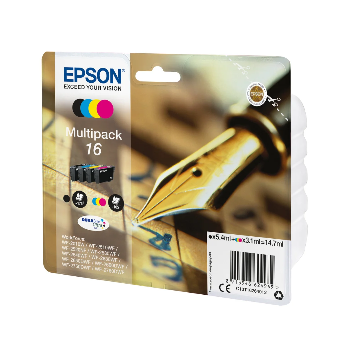 Epson 16 Pen and Crossword DURABrite Ultra Ink Cartridge CMYK Multipack C13T16264012 - Image 2