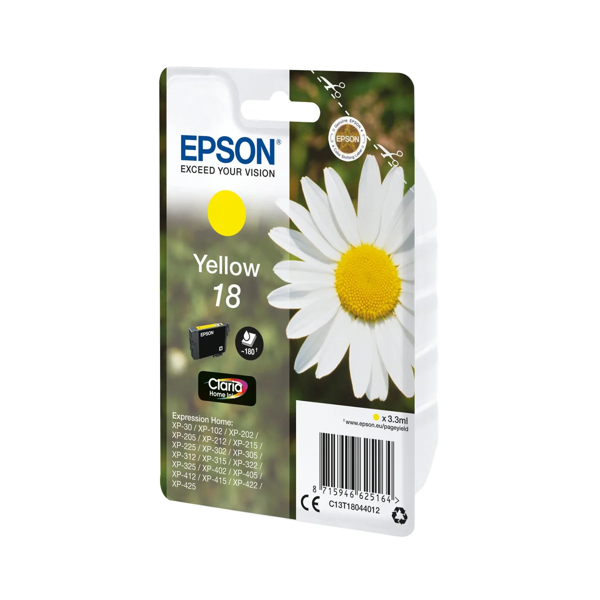 Epson 18 Daisy Claria Home Ink Cartridge Yellow C13T18044012 - Image 2