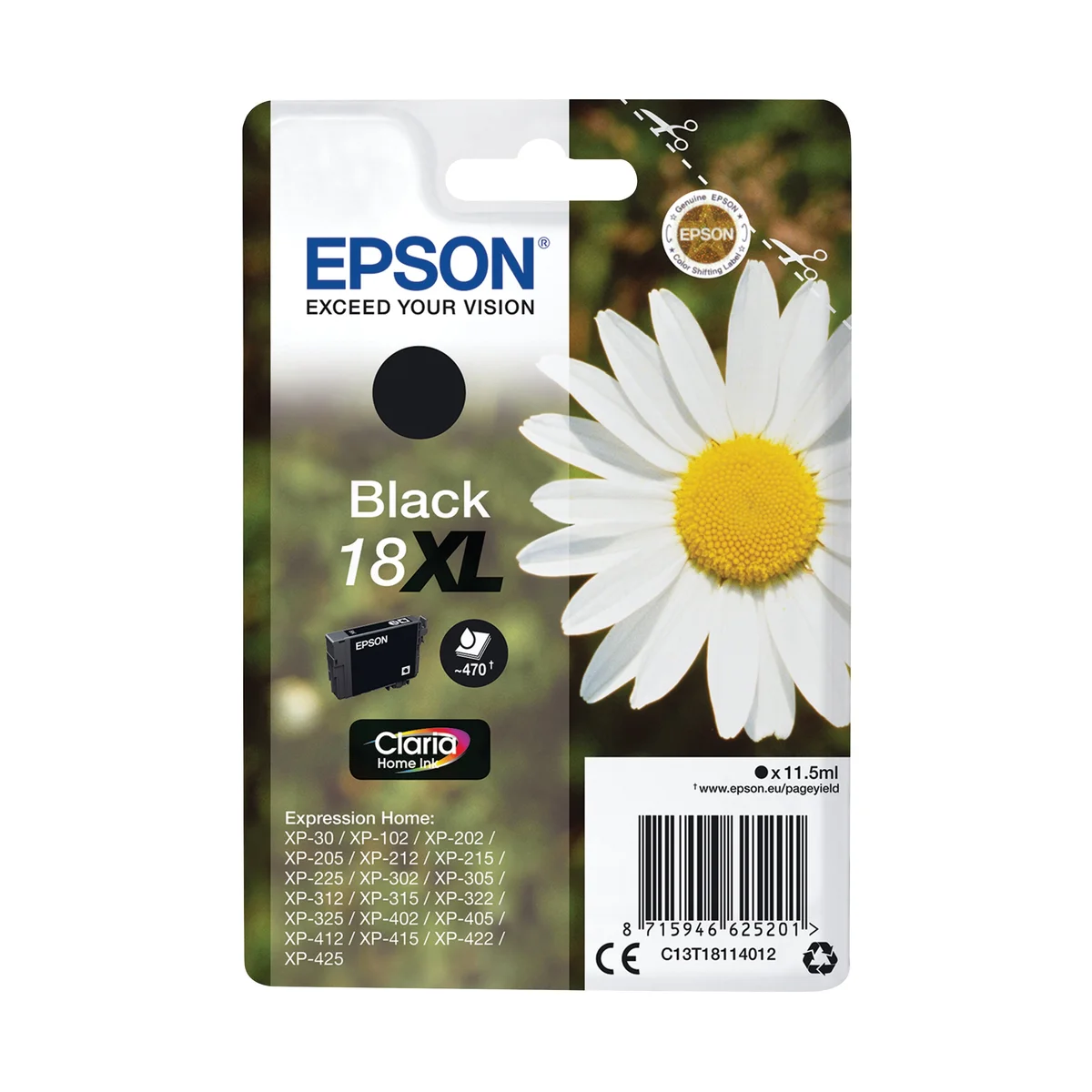 Epson 18XL Daisy Claria Home Ink Cartridge High Yield Black C13T18114012
