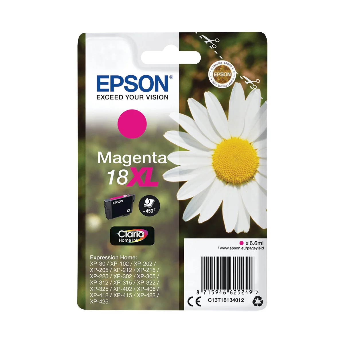 Epson 18XL Daisy Claria Home Ink Cartridge High Yield Magenta C13T18134012