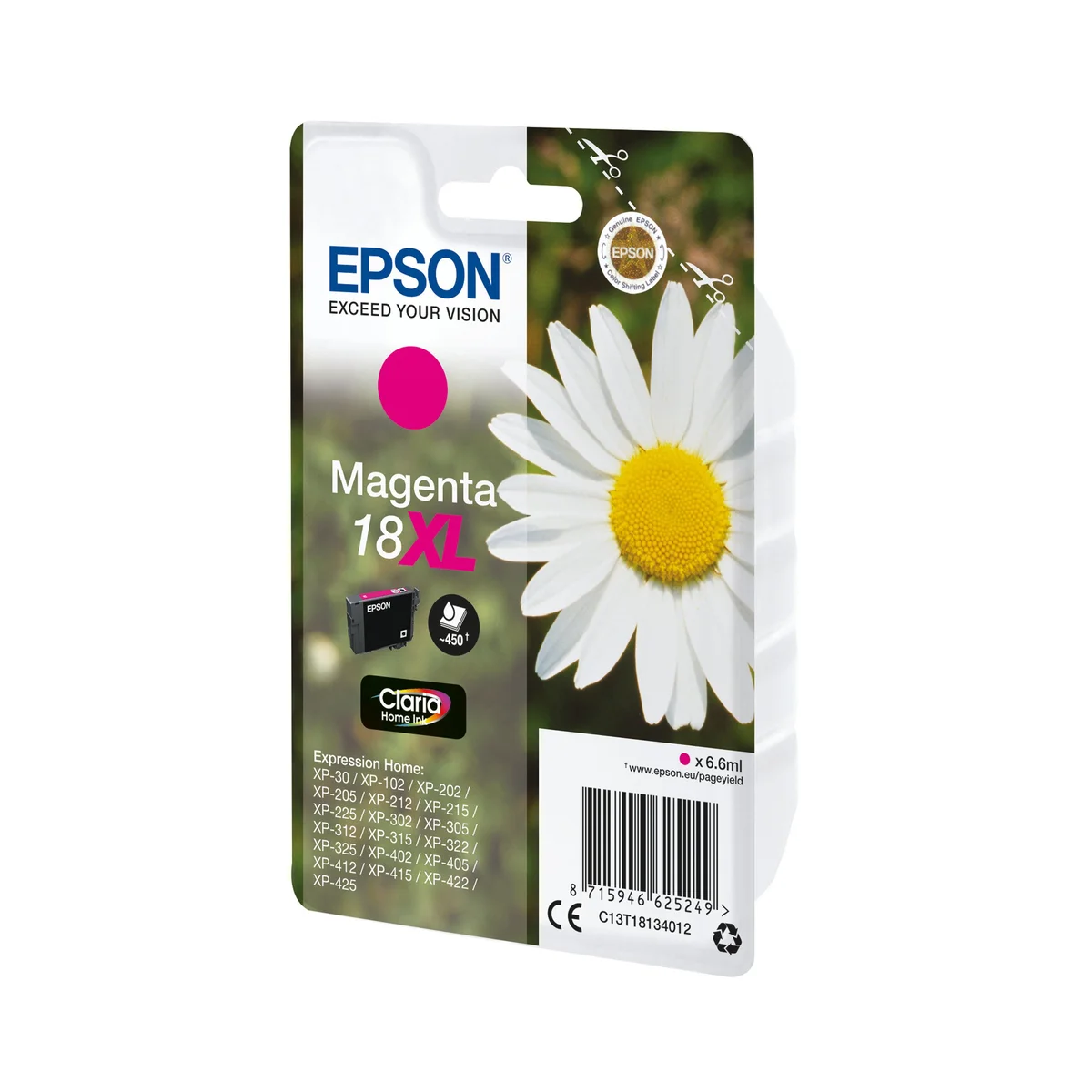 Epson 18XL Daisy Claria Home Ink Cartridge High Yield Magenta C13T18134012 - Image 2