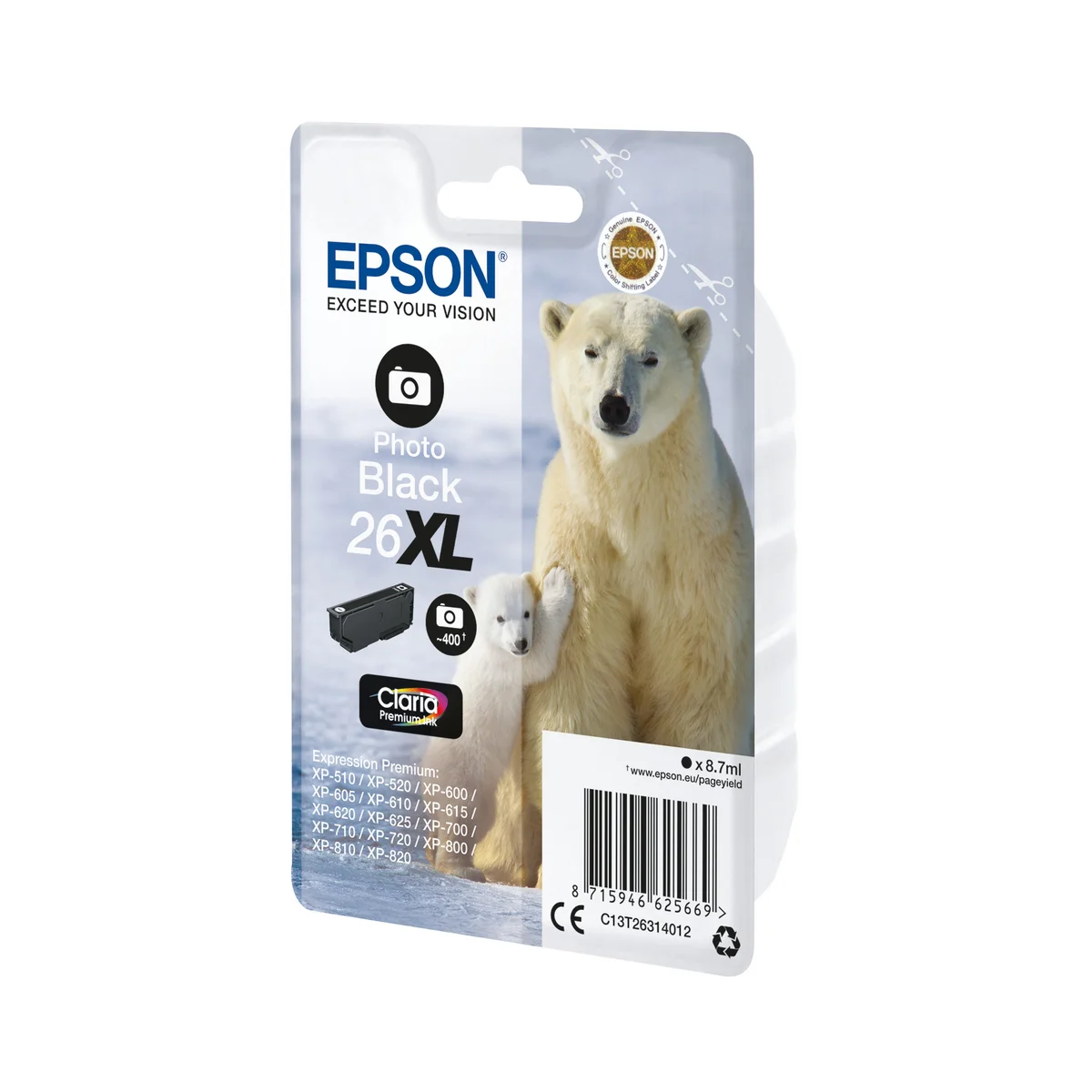 Epson 26XL Polar Bear Ink Cartridge High Yield Photo Black C13T26314012 - Image 2