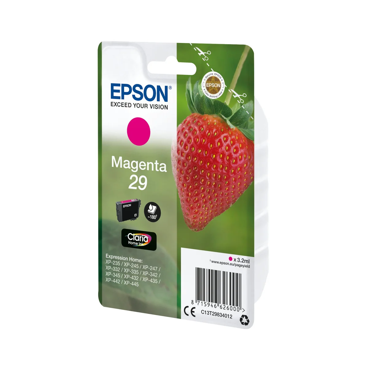Epson 29 Strawberry Claria Home Ink Cartridge Magenta C13T29834012 - Image 2