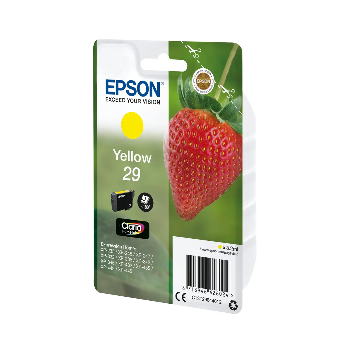 Epson 29 Strawberry Claria Home Ink Cartridge Yellow C13T29844012 - Image 2