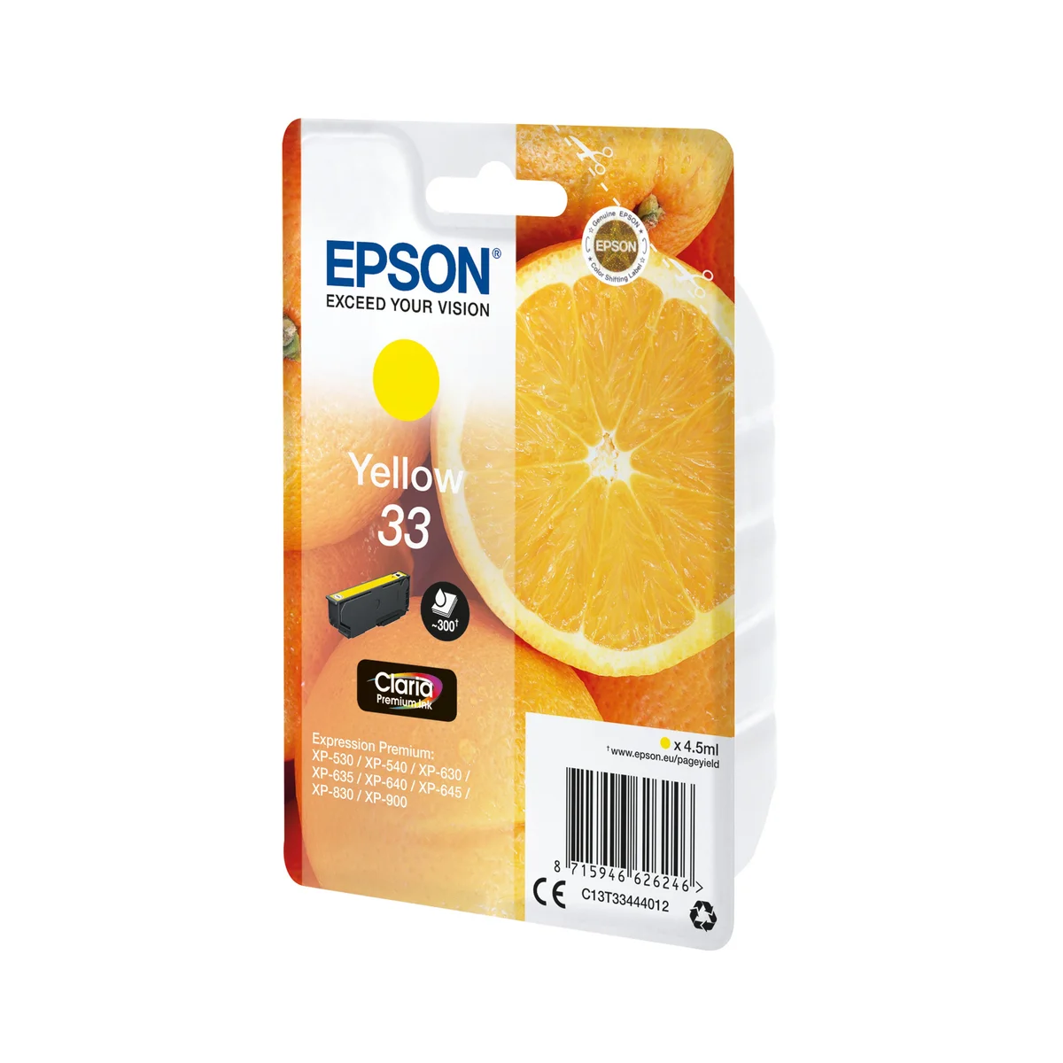 Epson 33 Oranges Ink Cartridge Yellow C13T33444012 - Image 2