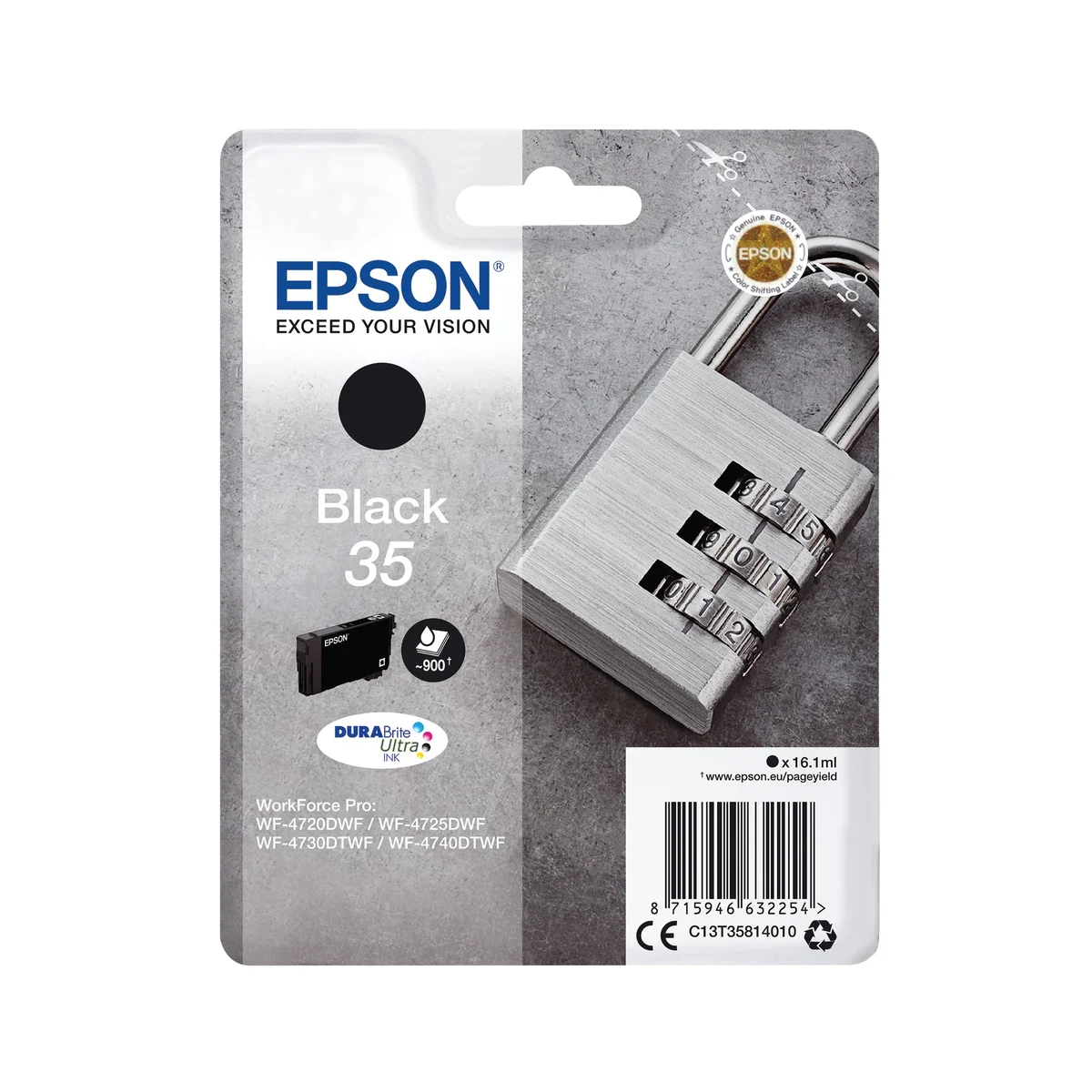 Epson 35 Padlock DURABrite Ultra Ink Cartridge Black C13T35814010