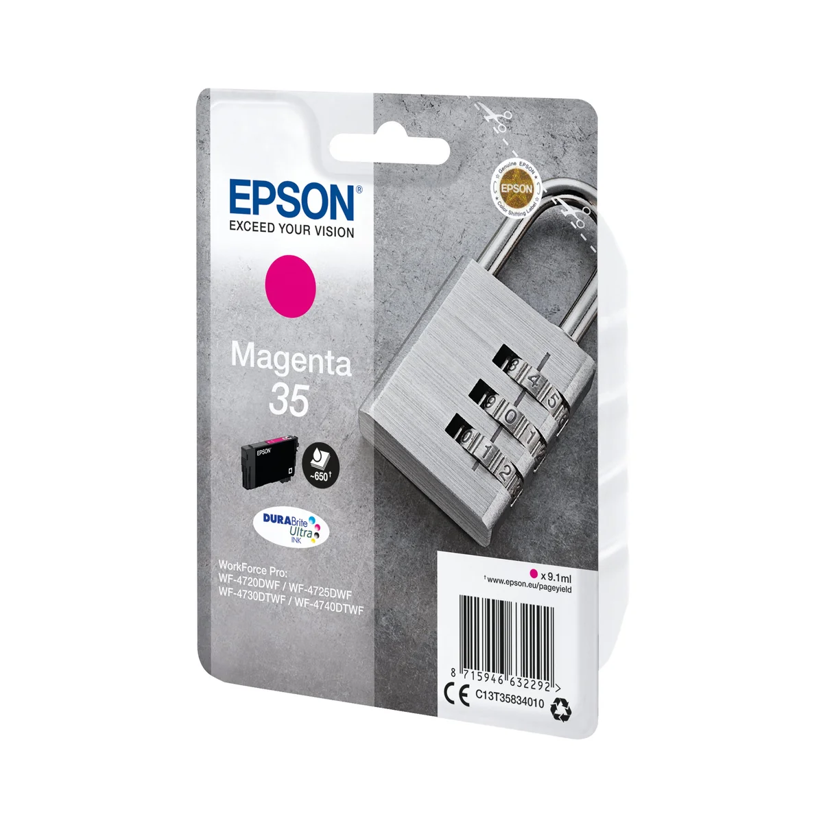 Epson 35 Padlock DURABrite Ultra Ink Cartridge Magenta C13T35834010 - Image 2