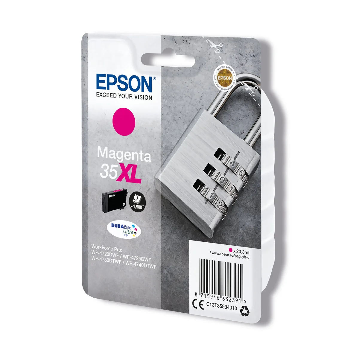 Epson 35XL Padlock DURABrite Ultra Ink Cartridge High Yield Magenta C13T35934010 - Image 2