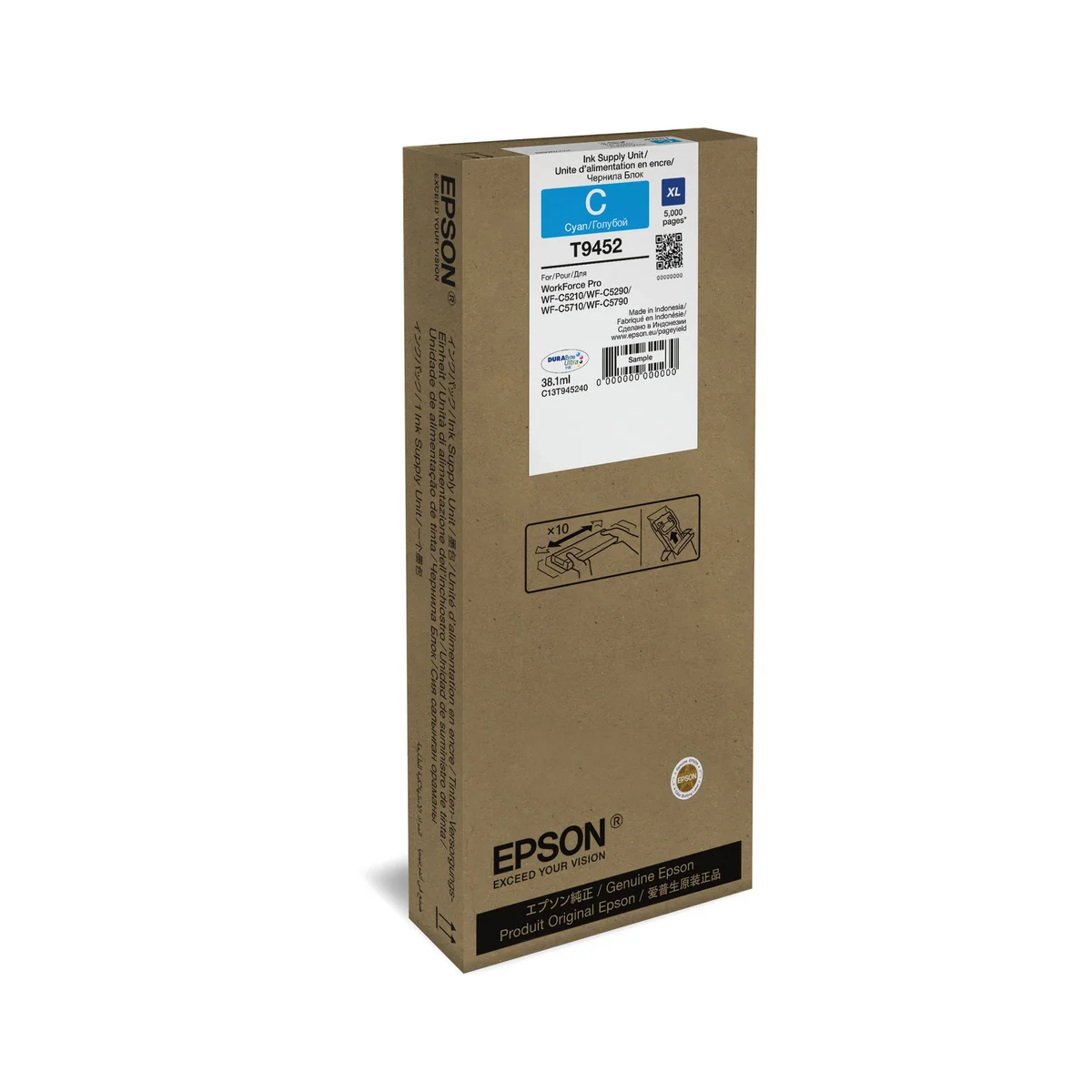 Epson T9452 Ink Cartridge XL High Yield Cyan C13T945240 - Image 2