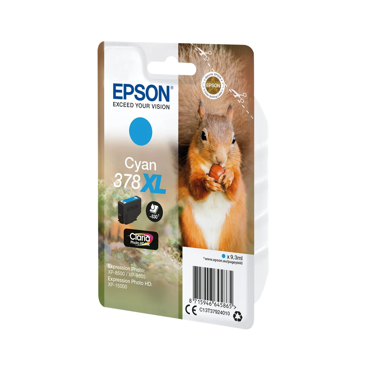 Epson 378XL Squirrel Ink Cartridge High Yield Cyan C13T37924010 - Image 2