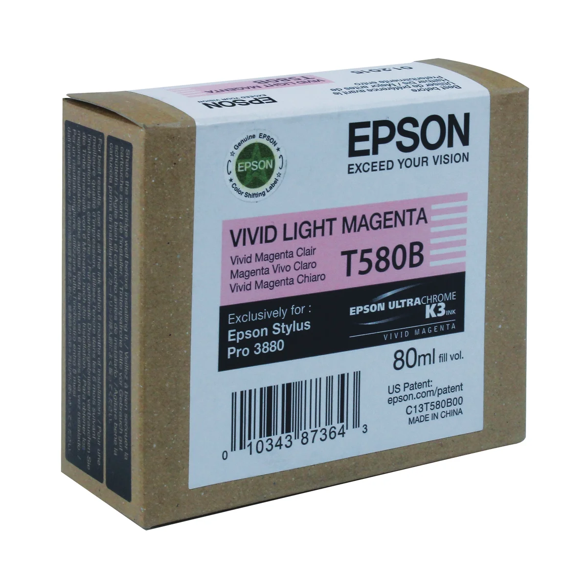 Epson T580B Ink Cartridge Vivid Light Magenta C13T580B00